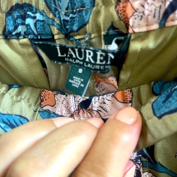 Ralph LAUREN FLOWER PRINT Pants SLACKS ELASTIC WAIST Size 8 - Picture 3 of 7